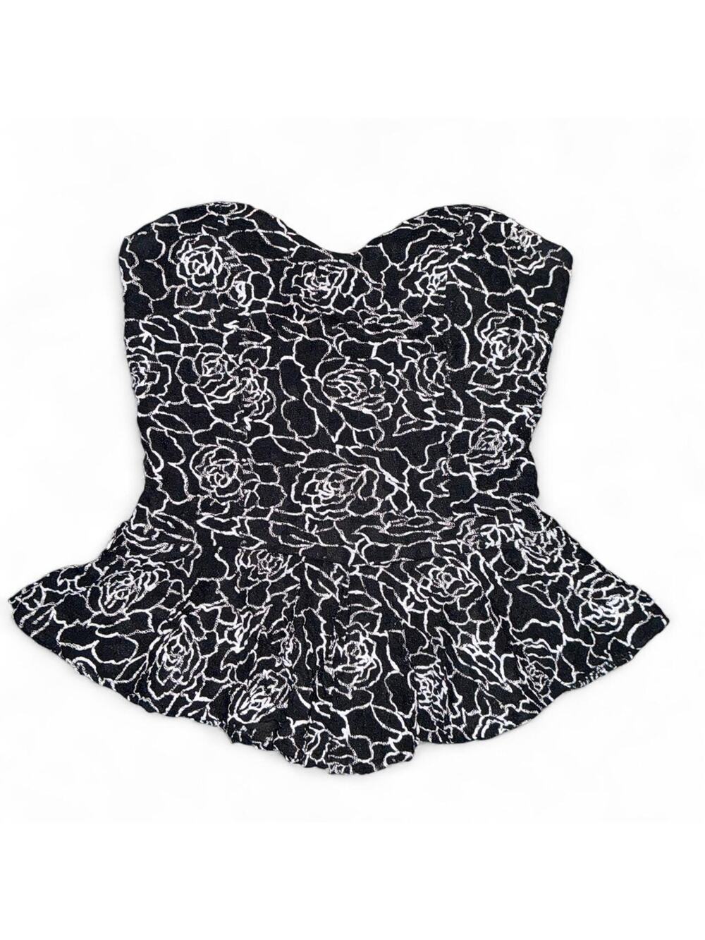 papaya embroidered bustier style top size large